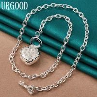 925 sterling silver 20 inches o shaped chain aaa zircon heart key necklace for women party engagement wedding fashion jewelry