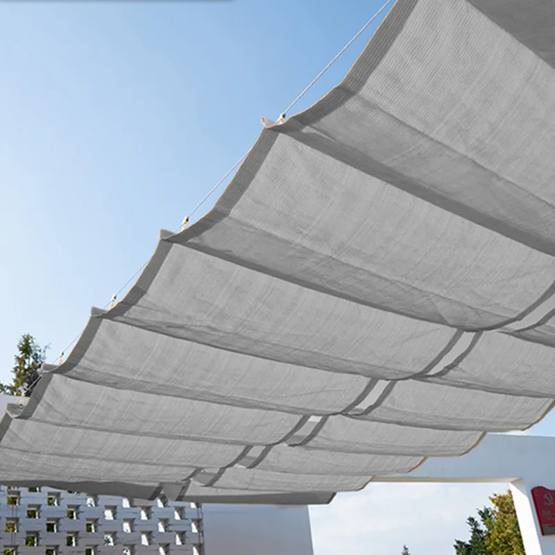 Thicken Grey Color Telescopic Wave Sunshade Net Home Garden Courtyard Pavilion Sun Sails Sun Room Canopy Cloth Sun Shade Nets