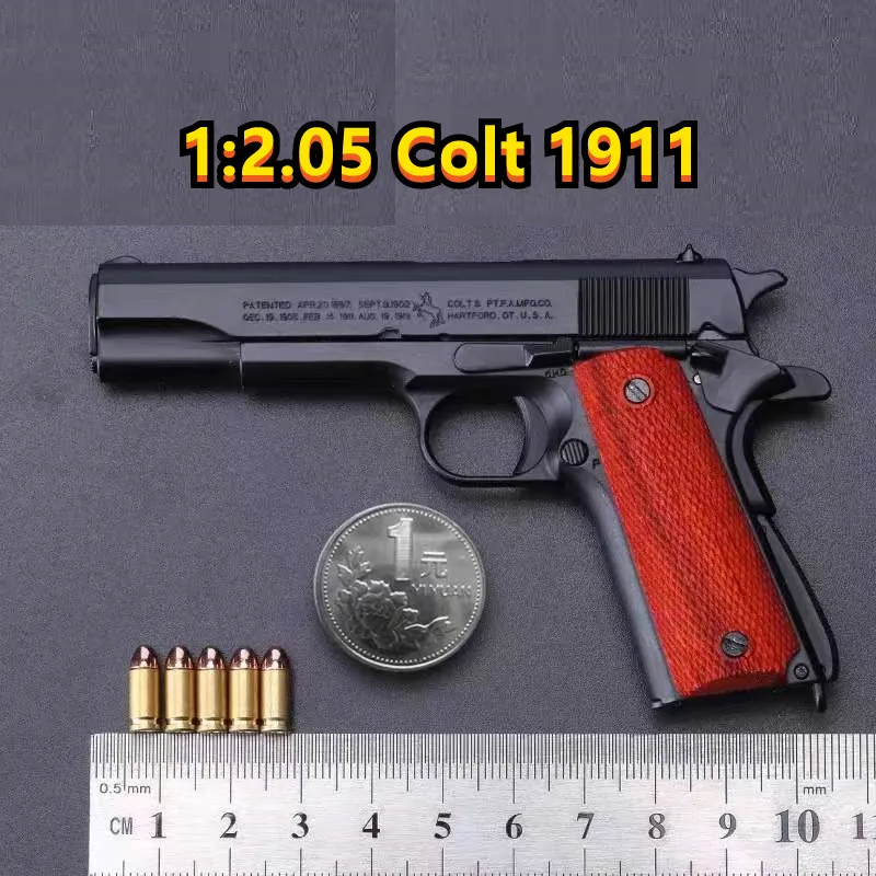 

Alloy Army Brand 1:2.05 Colt 1911 Beretta M92A1 Throw Shell Pistol Gun Miniature Model Craft Men's Collection Birthday Gift