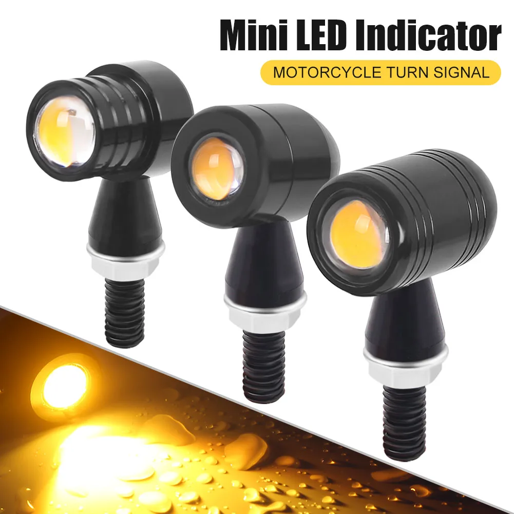 

2pcs Motorcycle LED Turn Signal Light 12V Waterproof Amber Flashing Warning Signal Lamp for Cafe Racer