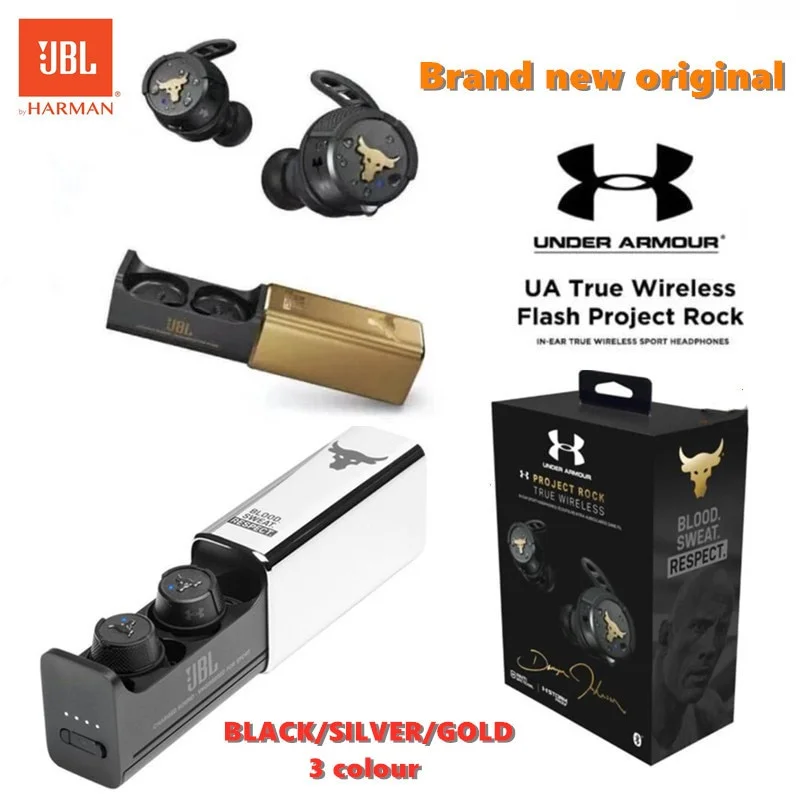 

Original JBL Under Armour Project Rock True Wireless Headphones Flash Earbuds IPX7 Waterproof Bass Stereo Sport Headset With Mic