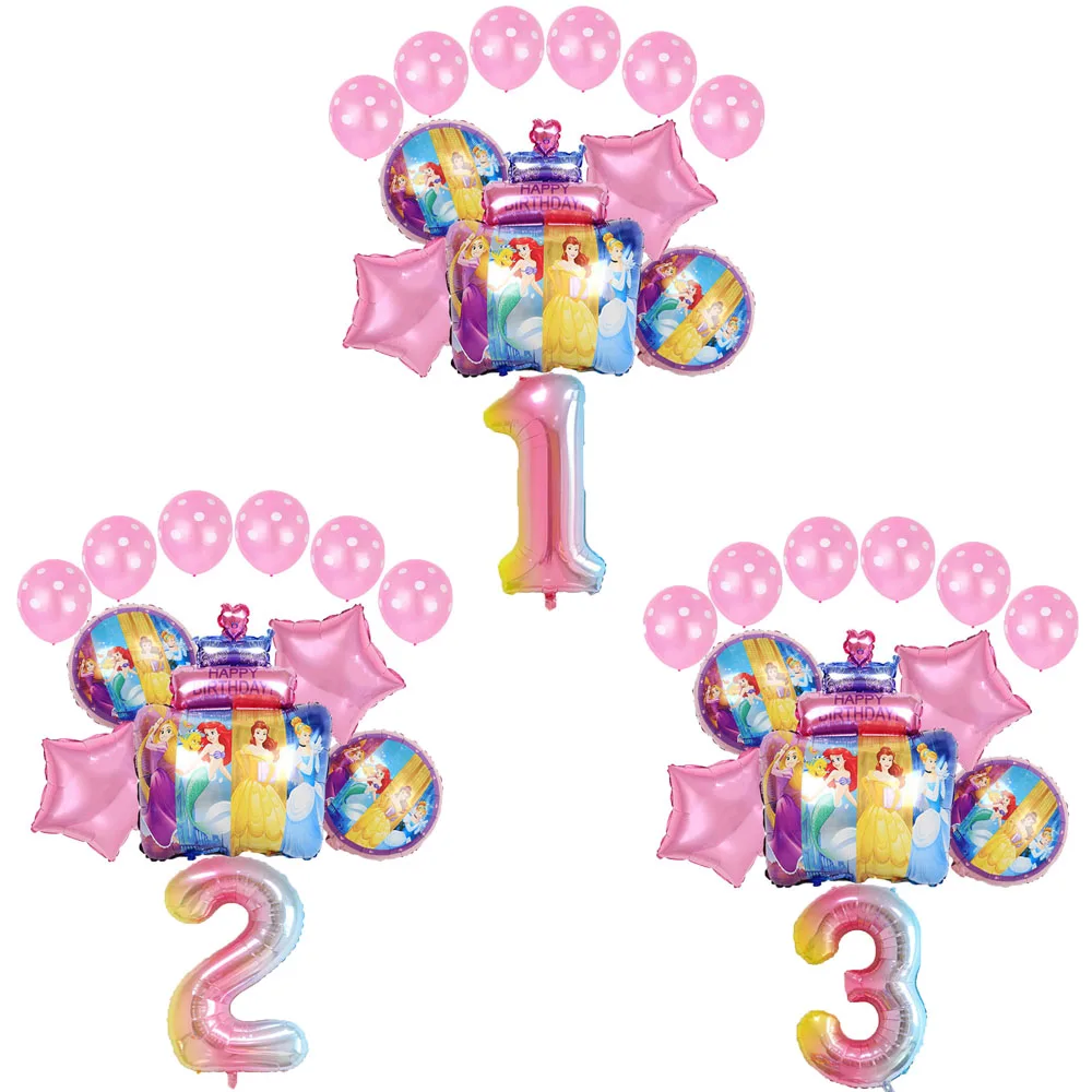 

12pcs/set Disney Princess Snow White Cinderella Theme Balloons Birthday Party Decorations Kids Toys Wedding Party Supplies Heliu