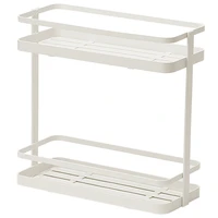 stainless steel storage rack spice condiment basket desk organizer kitchen bathroom storage holder rack shelf white