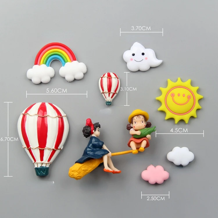 Креативные милые магниты для холодильника с маленькой ведьмой Мультяшные Набор