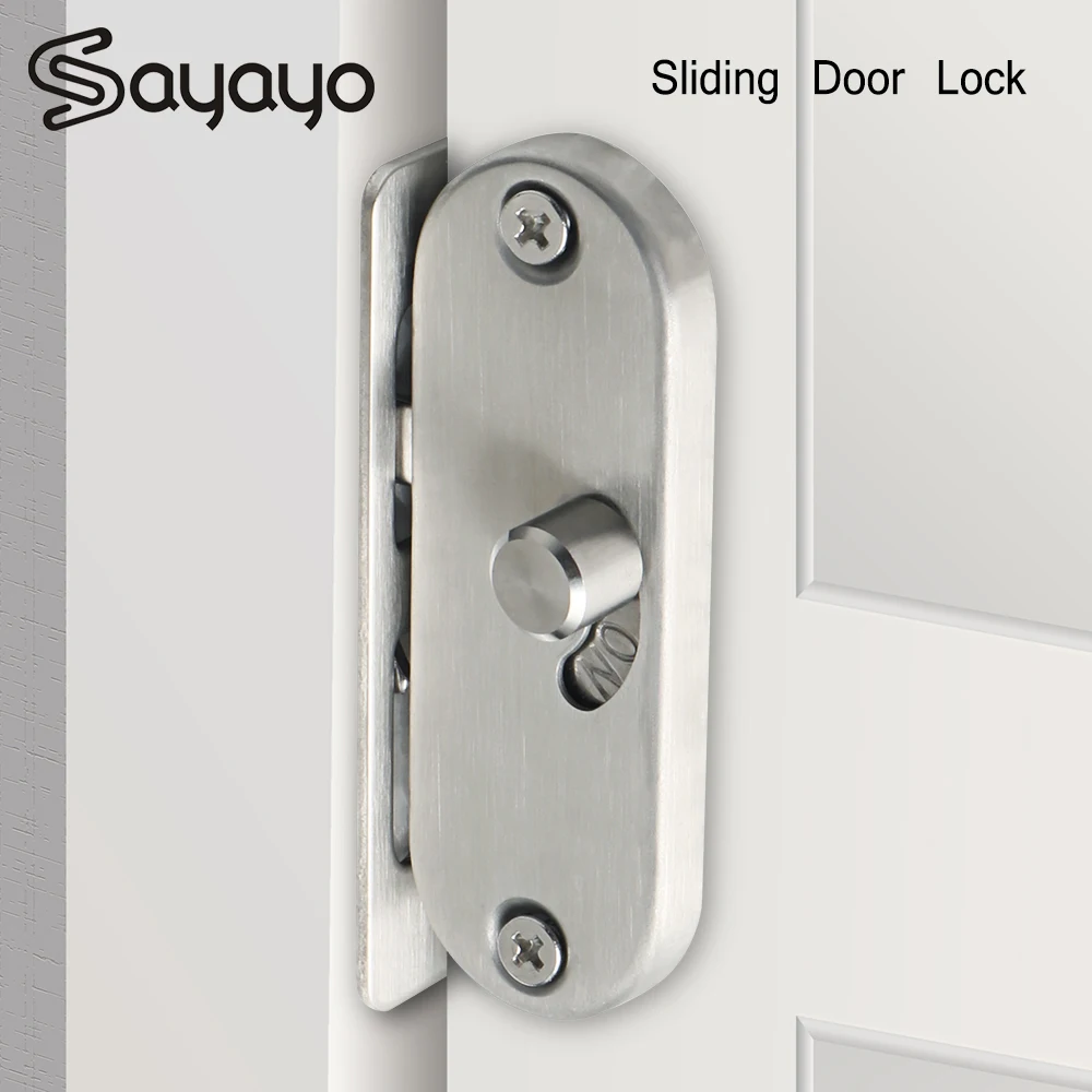 

Sayayo Stainless Steel Sliding Door Lock Latch Rotate Bolt Gate Latch Door Lock for Wooden Gates Garden Shed Locks