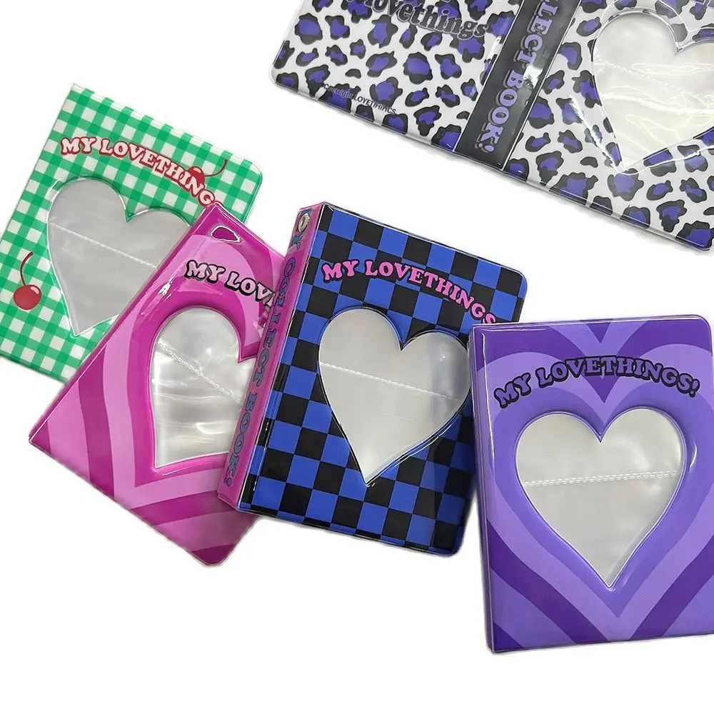 

Leopard Print Photo Album 3 inch 64 Pocket Photocard Holder Love Grid Polaroid Instant Pictures Star Storage Collect Book