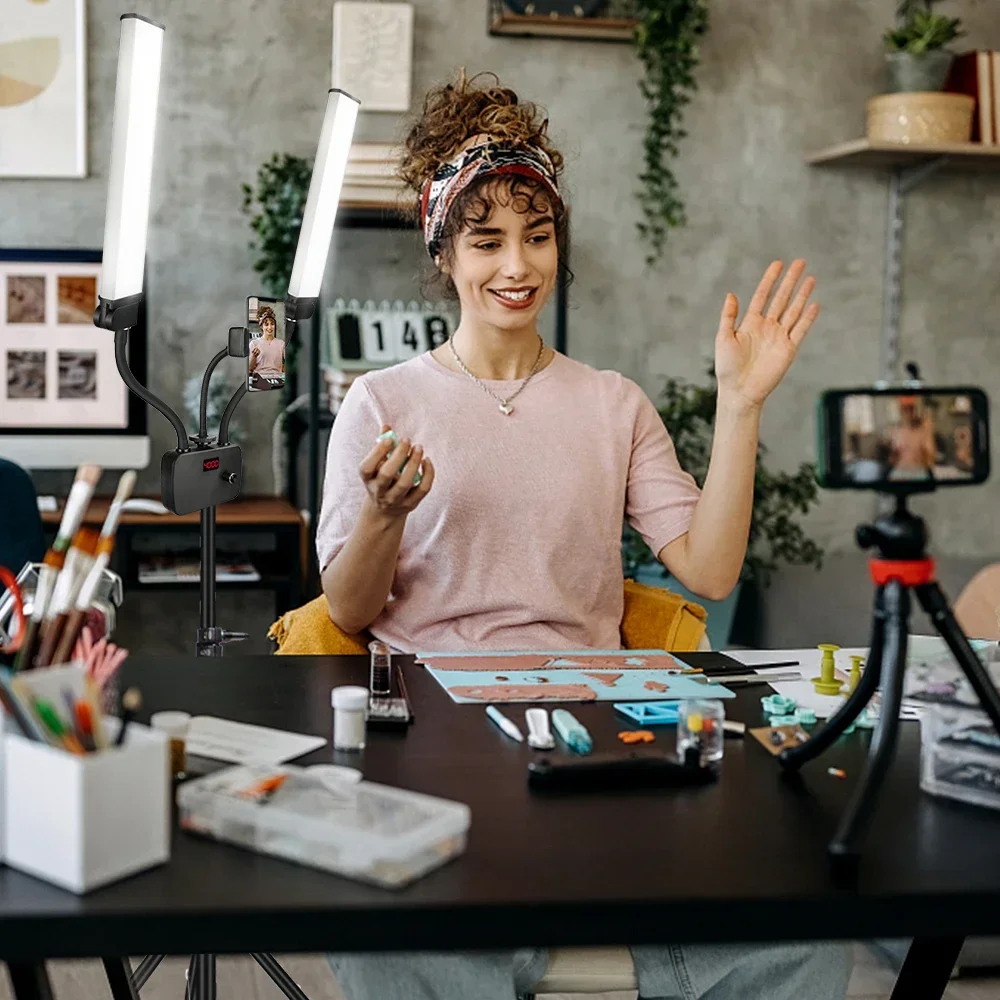 

Фотографическая лампа для селфи с триподом и ЖК-экраном