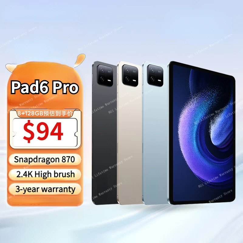 

2023 New Global Version Pad 6 Pro Tablet PC Android 13 Snapdragon 888 16GB RAM 512GB Tablette 5G Dual SIM HD 4K Screen Card WIFI