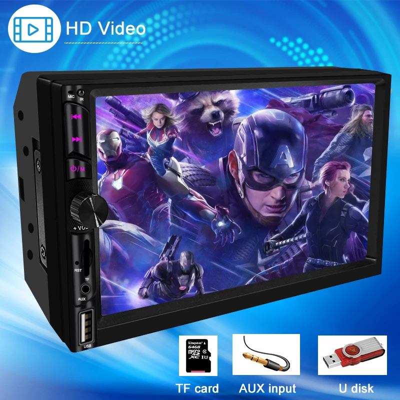 Автомагнитола MP5 с 7 дюймовым большим экраном, навигационный инструмент общего назначения, Автомагнитола для Carplay, Bluetooth, сенсорный экран HD, FM-радио