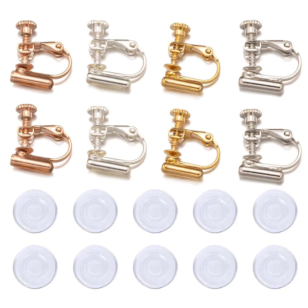 

10pcs Clip-on Earrings Converter Post Pad Component For Women Men Girls Non-Pierced DIY Ears Jewelry Making Supplies Accessories