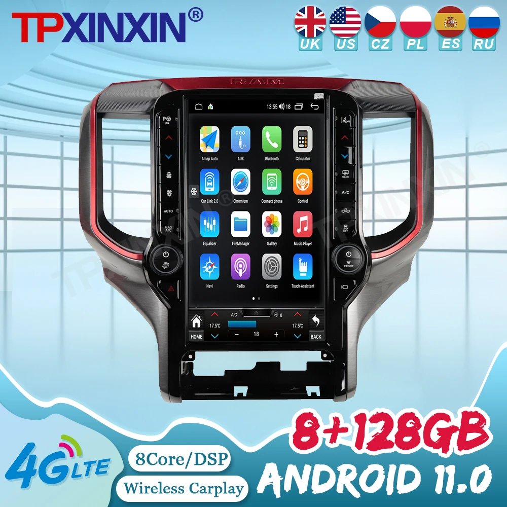 

Vertical Screen Android 11 128G For Dodge RAM 1500 2500 2018 2019 2020 2021 Tesla Style GPS Navi Car Multimedia Player Head Unit
