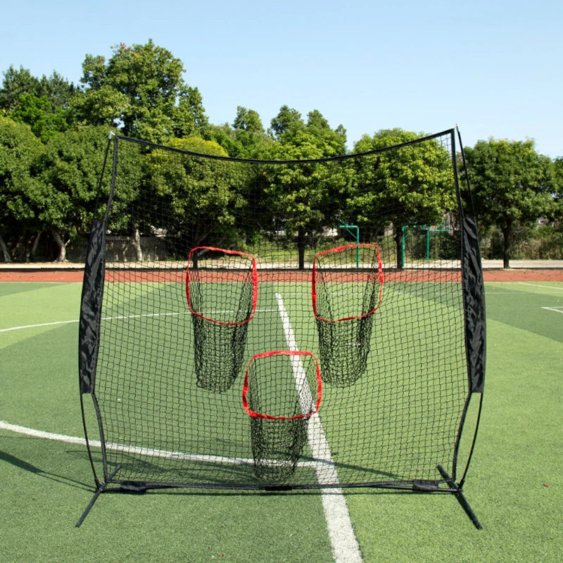 7' x 7'Football Quarterback Trainer Throwing Net Improve QB Throw Accuracy Foldable Nets With Frame Football Training Target Net