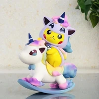 takara tomy pokemon anime figure kawaii pikachu unicorn trojan horse animation peripherals model room decoration kids toys
