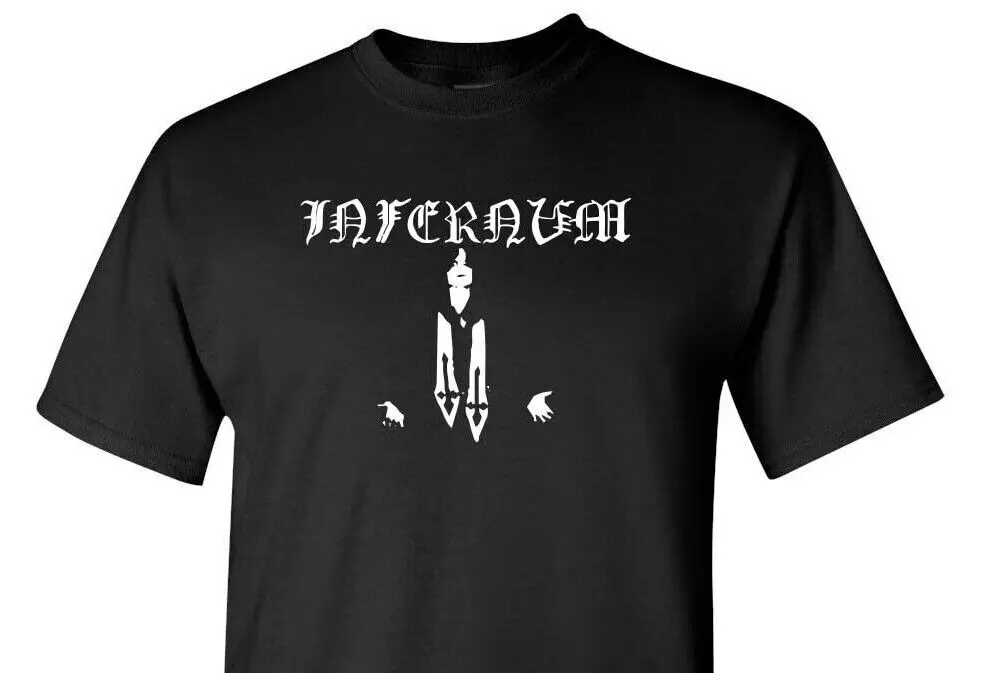 Черная металлическая футболка inferum с длинным или коротким рукавом