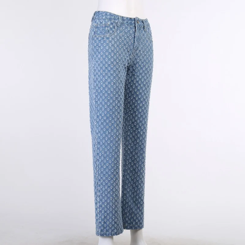 Women Summer Distressed Egirl Harajuku Wide Leg Classic Pants Trousers Vintage Y2k Female Jeans Ripped Baggy Boyfriend Jeans Pop