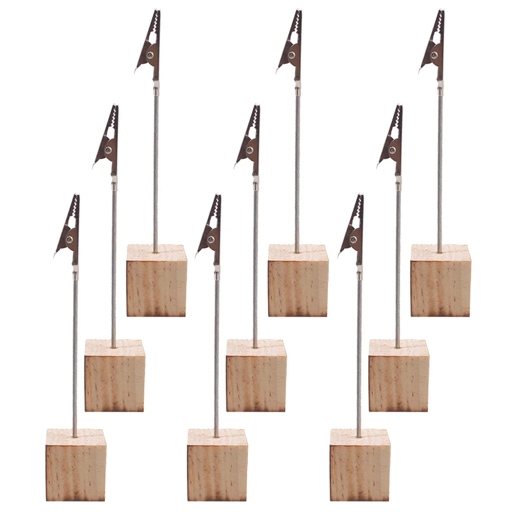 

20pcs Wooden Table Number Holder Stand Photo Picture Note Clip Holders for Party