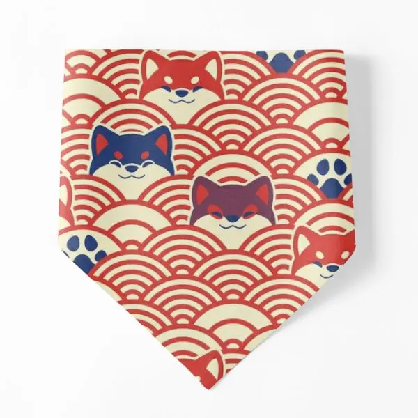 

Японские волны и шибы, классические красные банданы для собак, аксессуары, шарф для костюма, праздничное полотенце для кошки, платок, шейный платок для домашних животных