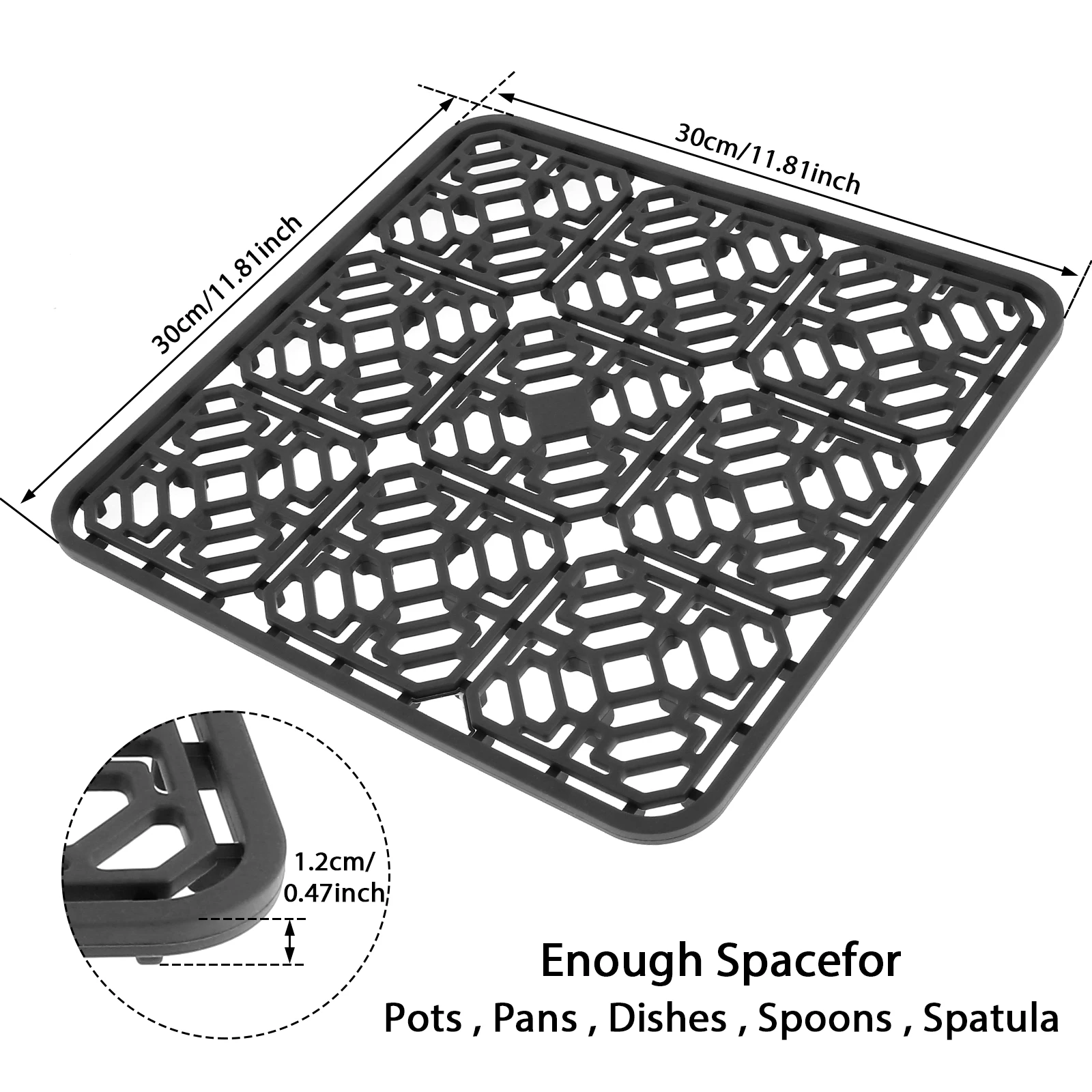 

Силиконовый коврик для раковины Willstar, темно-серый