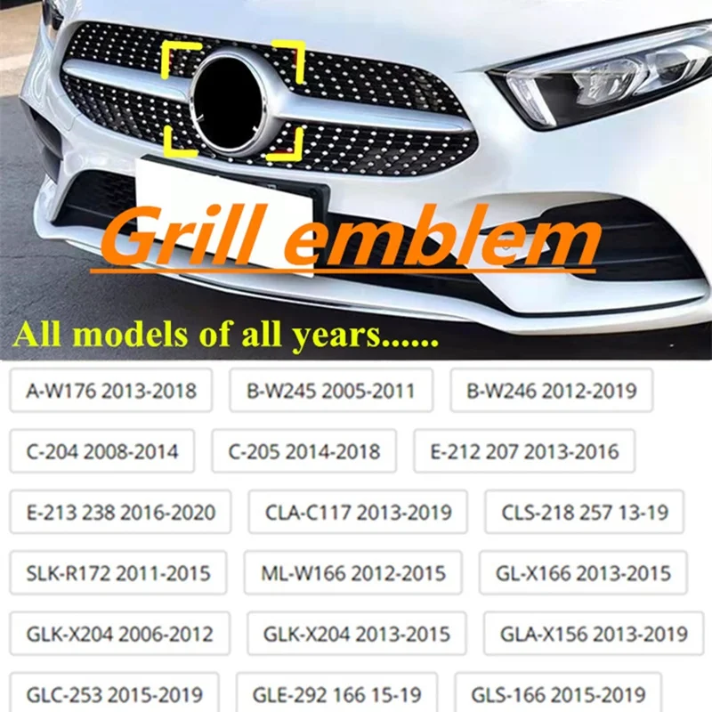 

3D Mirror For A B C E Class W204 W205 W212 W213 Front Emblem W176 W246 GLA X156 CLA GLC GLE C117 W166 GLK CLS Grills Badge Logo