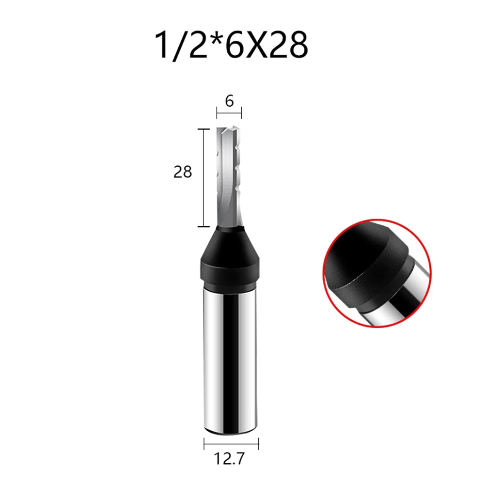 

1/2 Shank 3 Flutes Three-edged Straight Router Milling Cutter Carbide Cutter For Wood MDF Multilayer Particle Board Power Tools