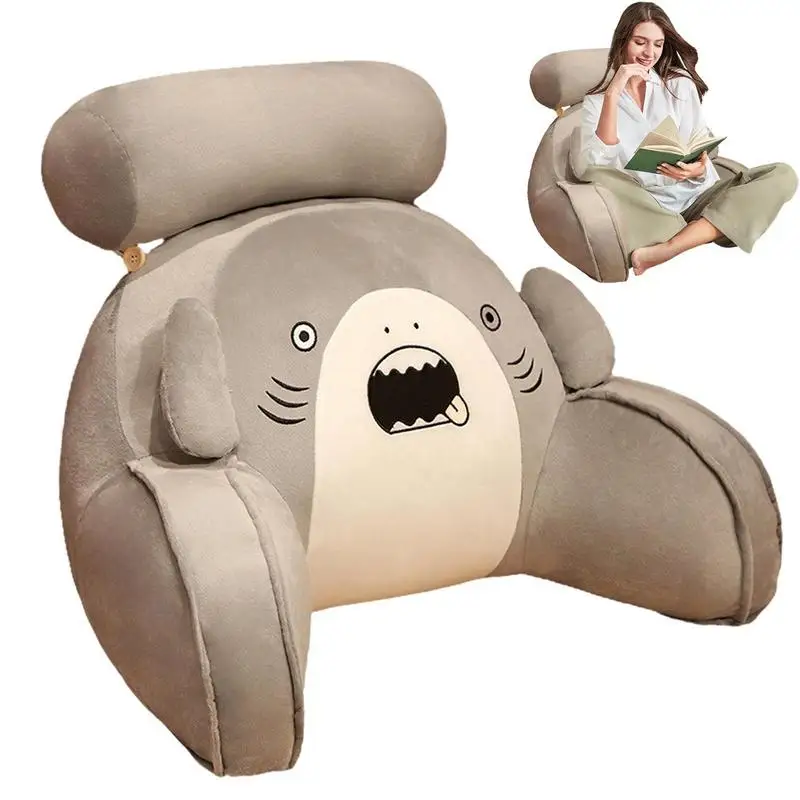 

Подушка для кровати для сидения большая подушка для чтения с мультяшным изображением акулы подушка для кресла для кровати с подлокотниками...