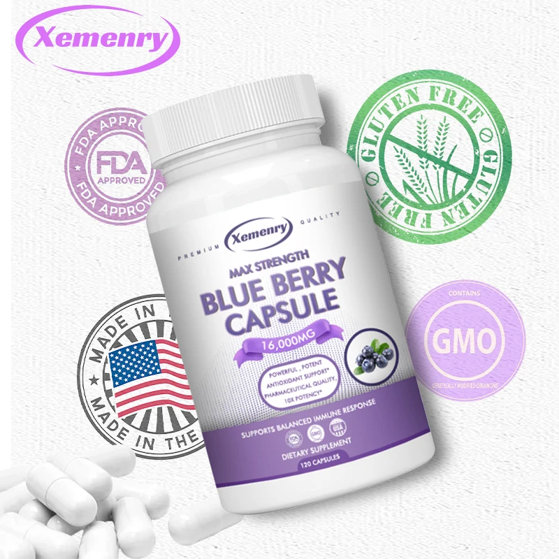 

Blueberry Extract Supplement, Blueberry Concentrate Boosts Immunity and Supports Brain Health - Non-GMO 120 Capsules