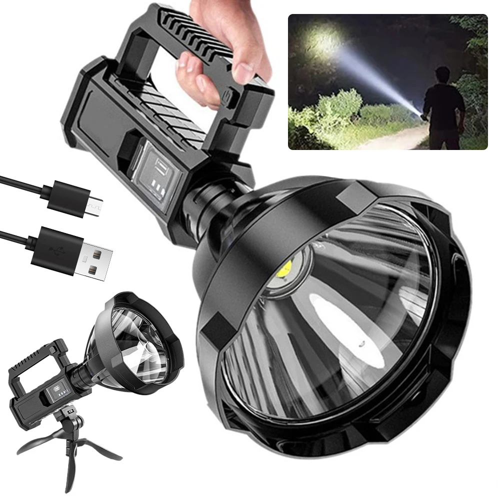 

USB Flashlight Work lights Portable Light outdoor LED 25W handheld flashlamp holder high power waterproof charging strong Lamps