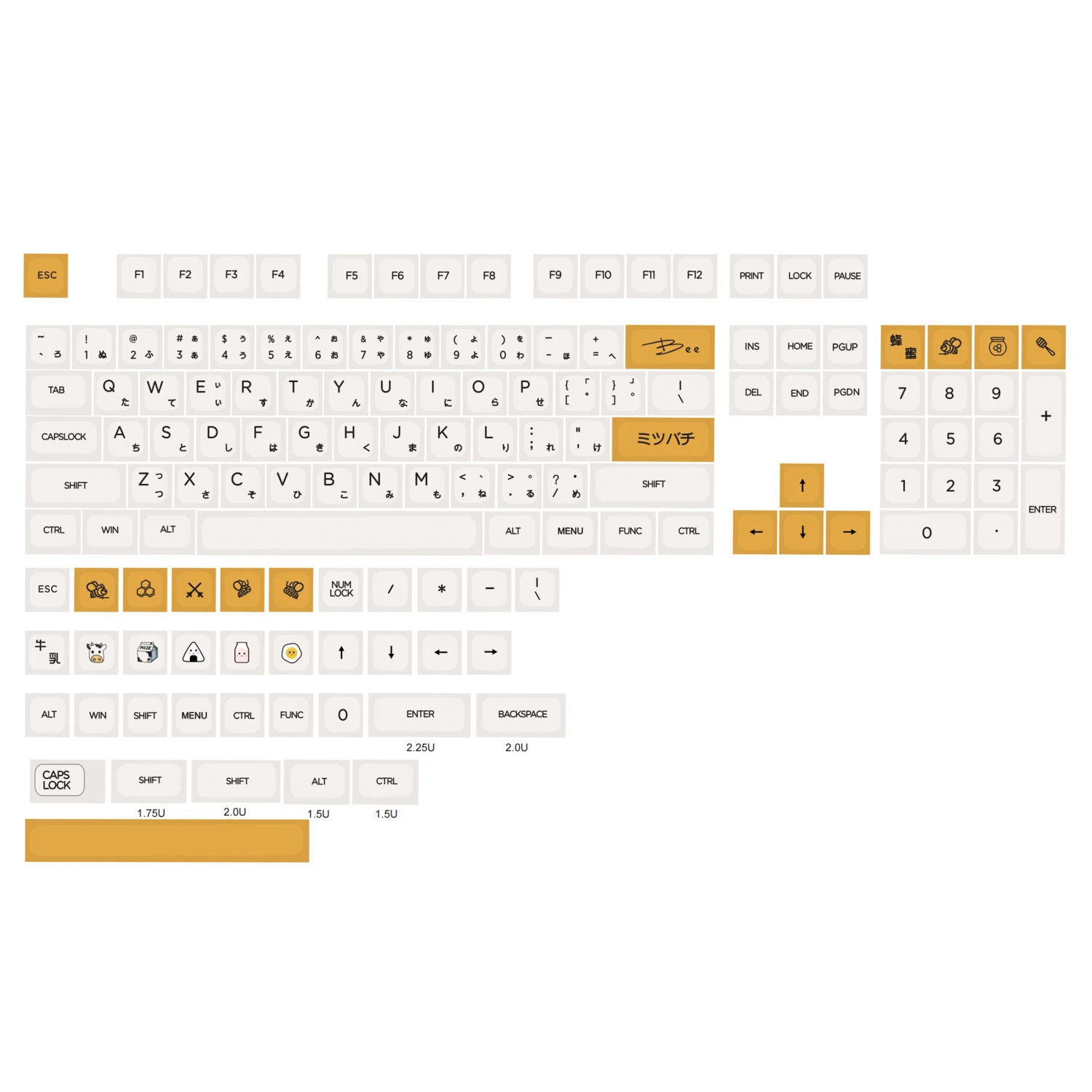 Пластиковые/Молочные английские/японские колпачки клавиш GMKY PBT сублимированный