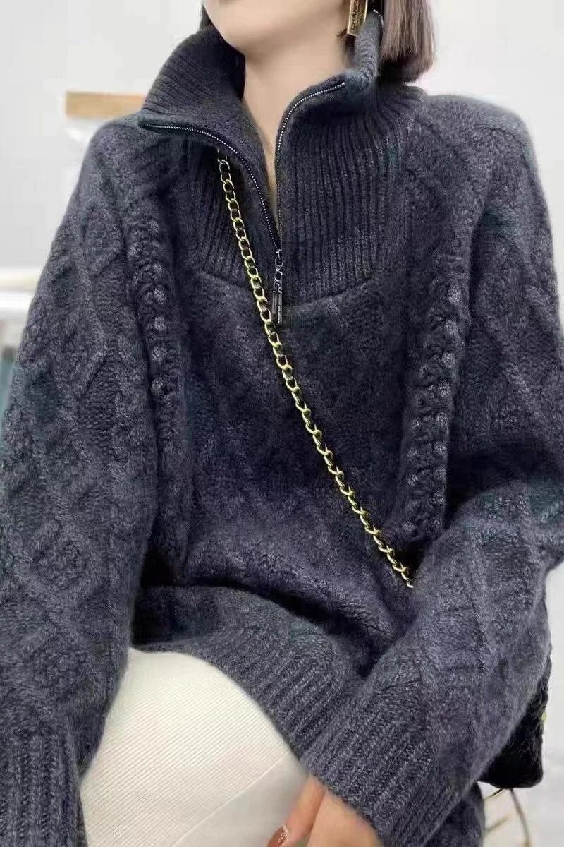 Женская рубашка из чистого кашемира 100% кашемир толстый профиль Вертикальный