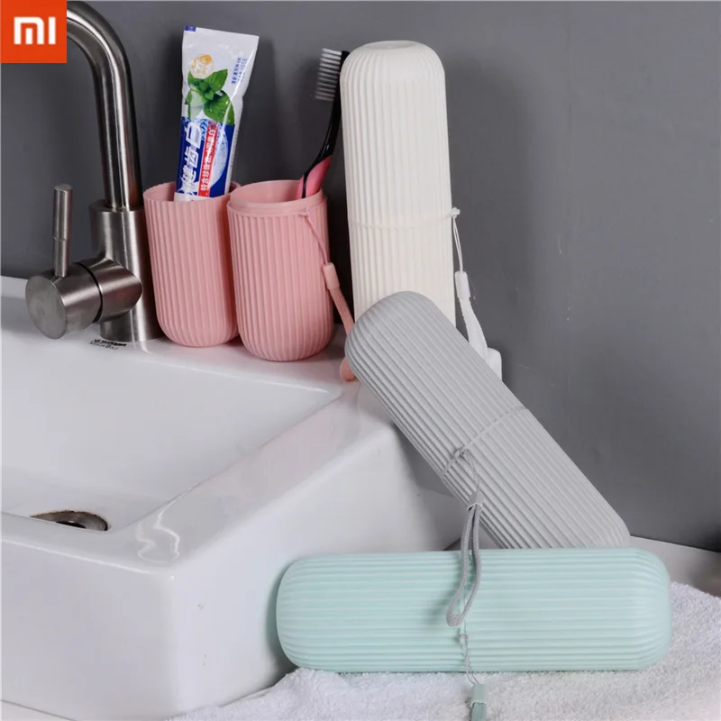 

Xiaomi Travel Toothbrush Box Vertical Stripe Mouthwash Cup Brushing Cup Toothbrush Box Toothpaste Storage Tube Organizer