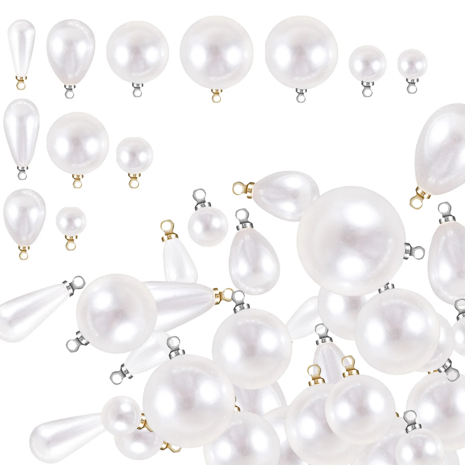 60 Pcs Necklace Making Charms DIY Pendants Circle Crafting Supplies Jewelry Mini Abs Bracelet Accessories Earrings