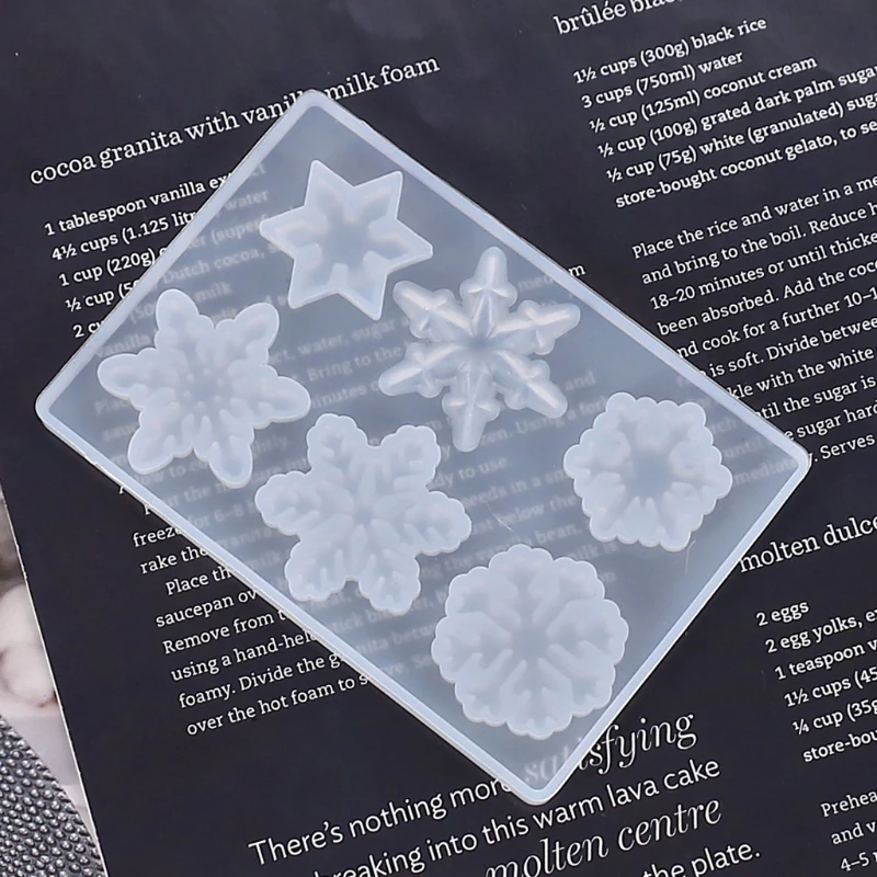 

Рождественская Силиконовая Снежинка Sugarcraft Mold для торта Декор кекса Candy Полимерная глина-Смола Mold вечерние Supply