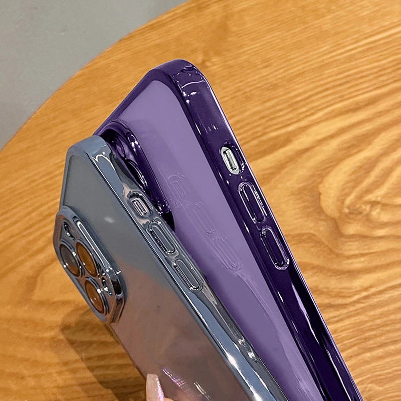 Роскошный прозрачный чехол с квадратным покрытием для телефона iPhone 14 13 12 11 Pro Max Mini