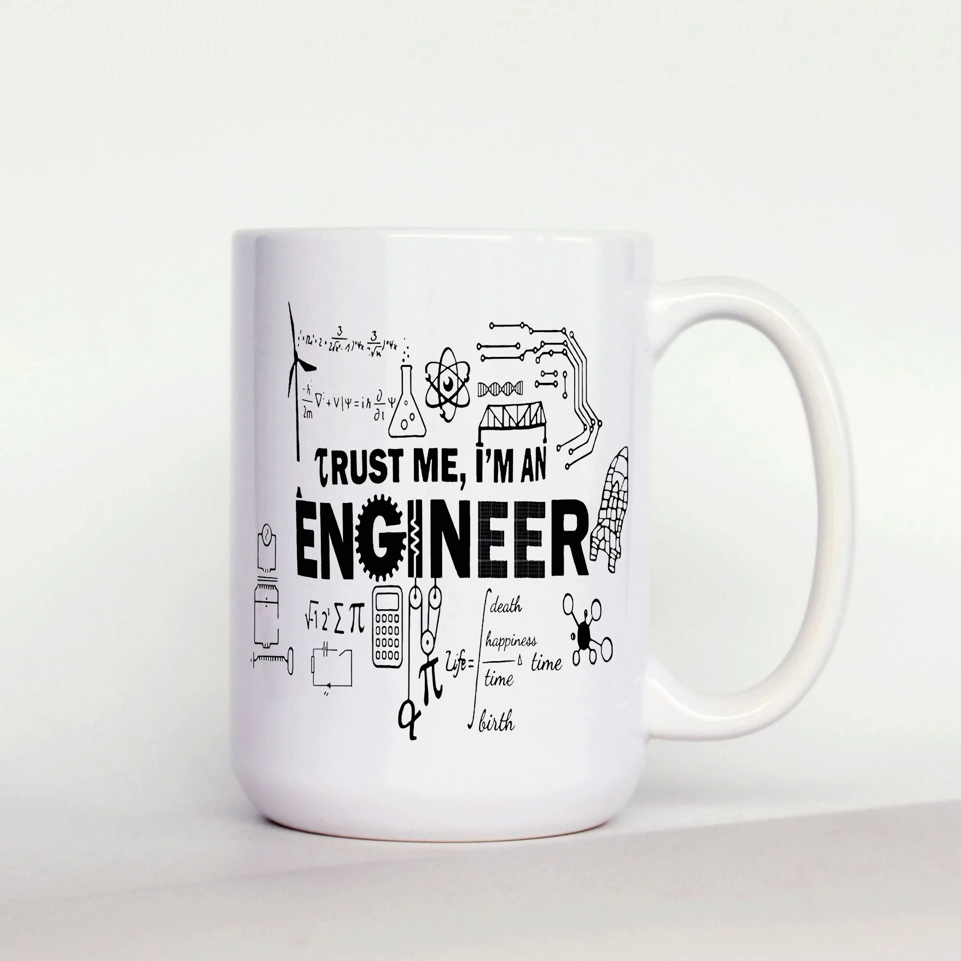 

Engineer Cups 15OZ Pottery Coffee Mugs Large Ceramic Teaware Novelty Funny Beer Mugs for Men Unique Design Tea Cups with Handles