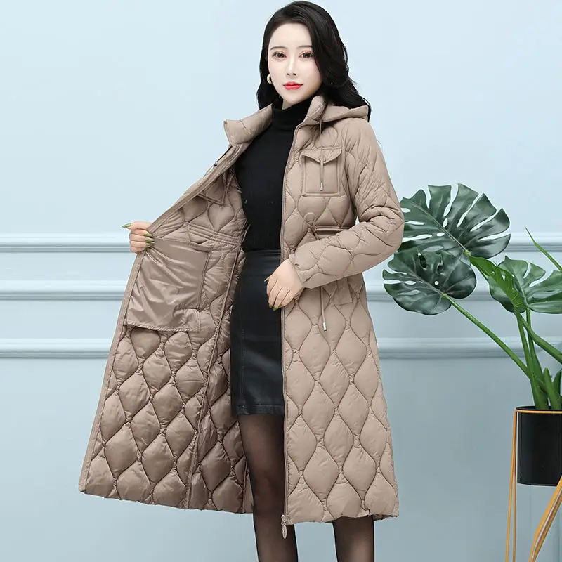 Winter Coat Women Fashion Jacket Cotton Padded Parka Female Long Outerwear Hooded Solid Jacket Coat Ladies Thick Parkas G394