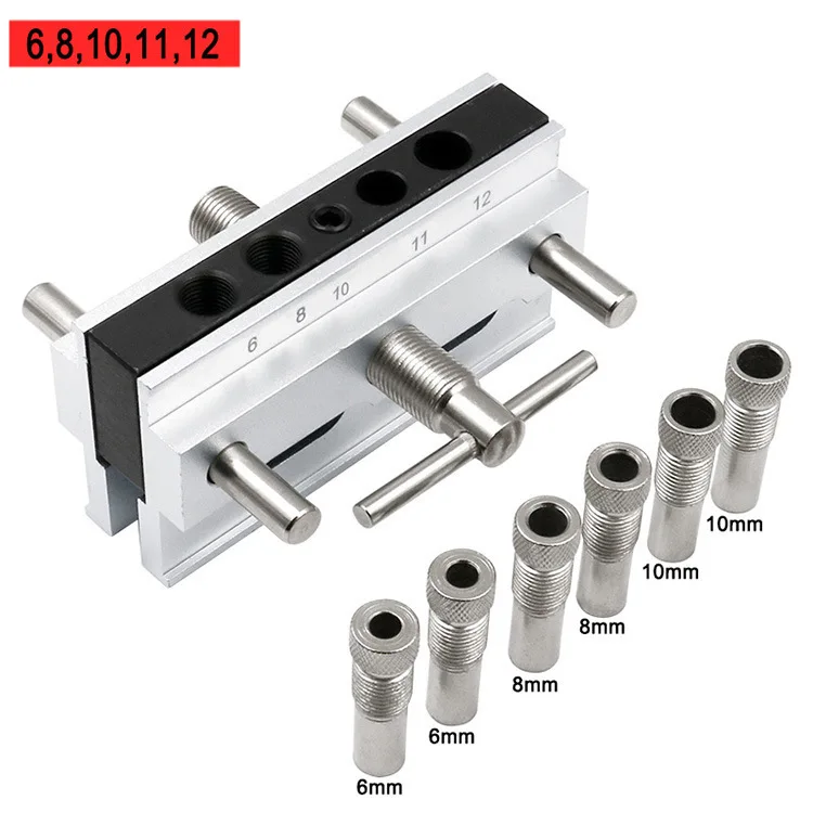 

1set Straight Hole Locator Metric Woodworking Self-Centering Doweling Jig Kit Drill Guide Set For Drilling Hole Making Joint