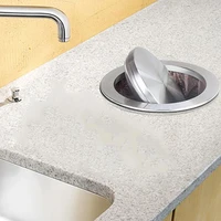 garbage flap lid flush built in balance swing for kitchen counter top