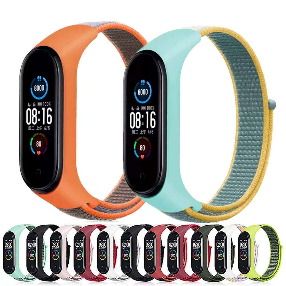

Модный нейлоновый браслет для Mi Band 5 6 30 цветов, сменный ремешок, Молодежный спортивный браслет, оптовая продажа с завода