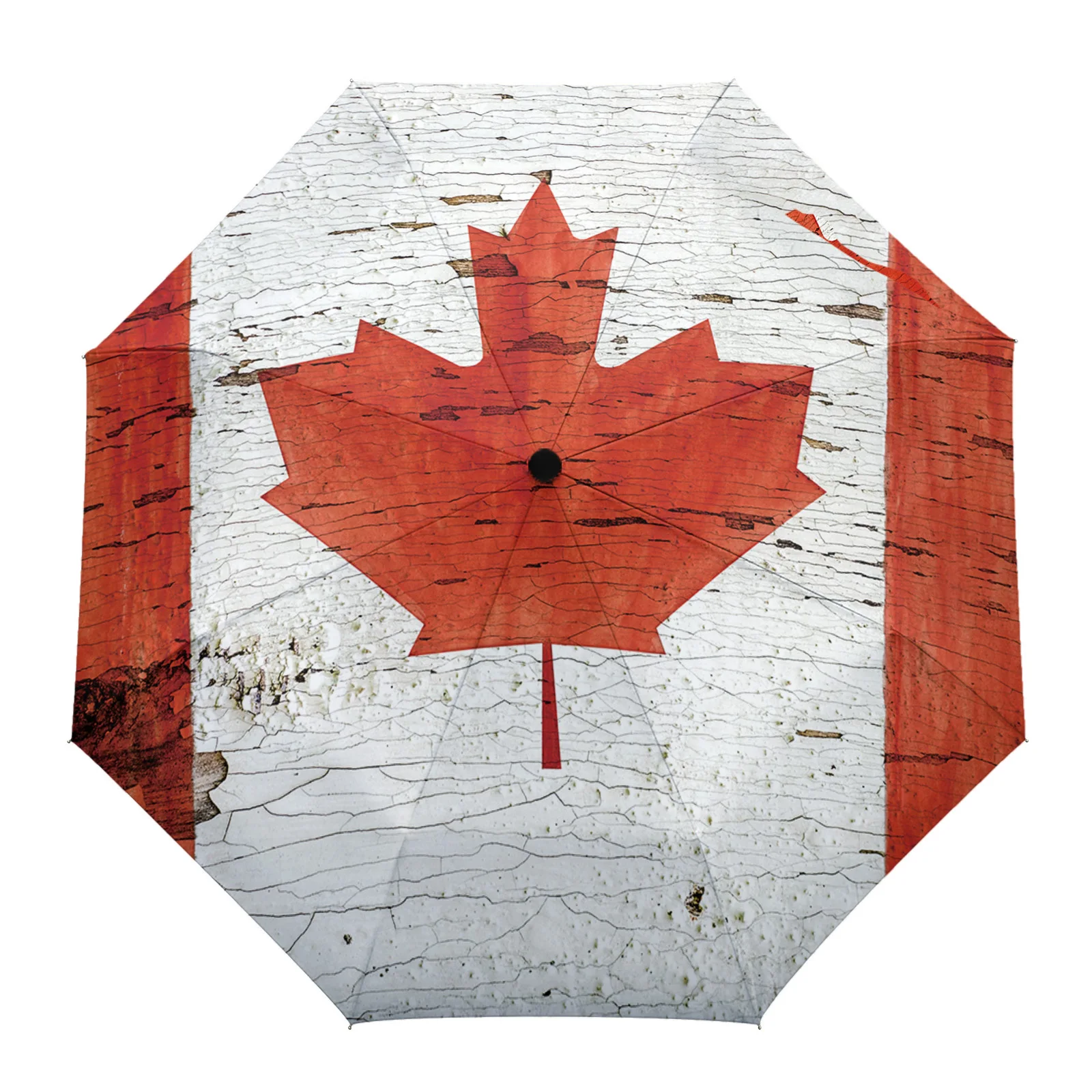 

Maple Leaf Season Fall Red Retro Texture Lines Automatic Umbrella for Rain Foldable Parasol Umbrella Eight strand Umbrellas