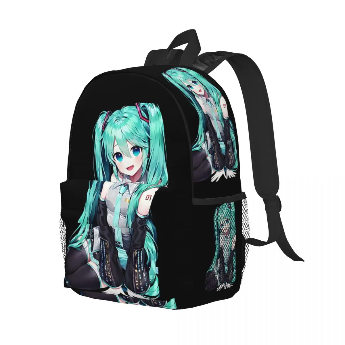 Hatsune-Miku New Fashionable Pattern School Bag Print Lightweight Backpack 15inch