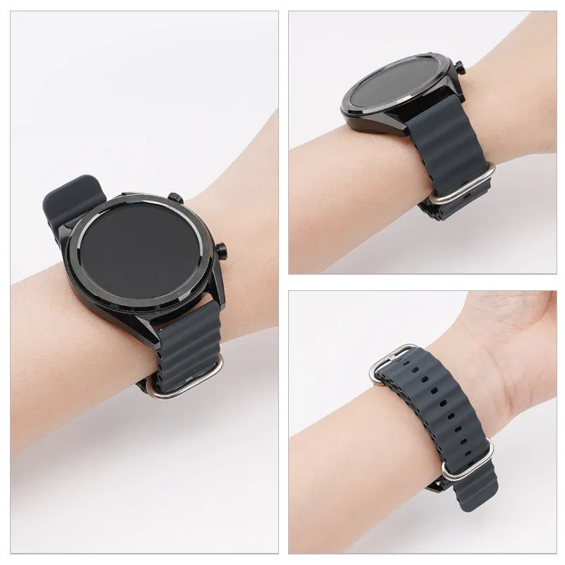 20mm 22mm Quick Release Spring Bar Silicone Staight End Multiple Colors Smart Watch Band Strap Fits for RLX SKX Watch