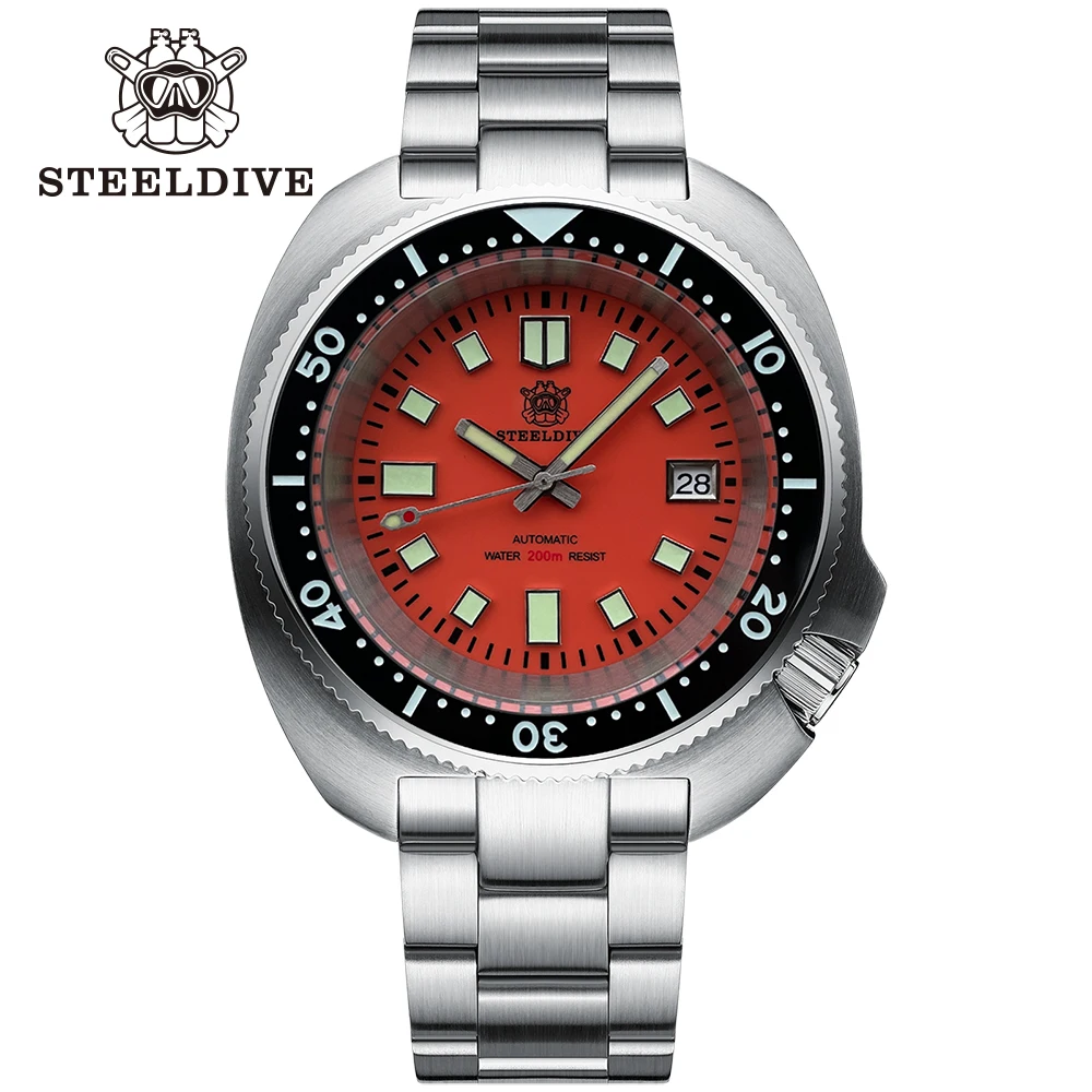 

SD1974 Classic Dive Watch Color Abalone Ceramic Bezel Swiss Luminous STEELDIVE Luxury Wristwatch For Men 20Bar 200M Waterproof