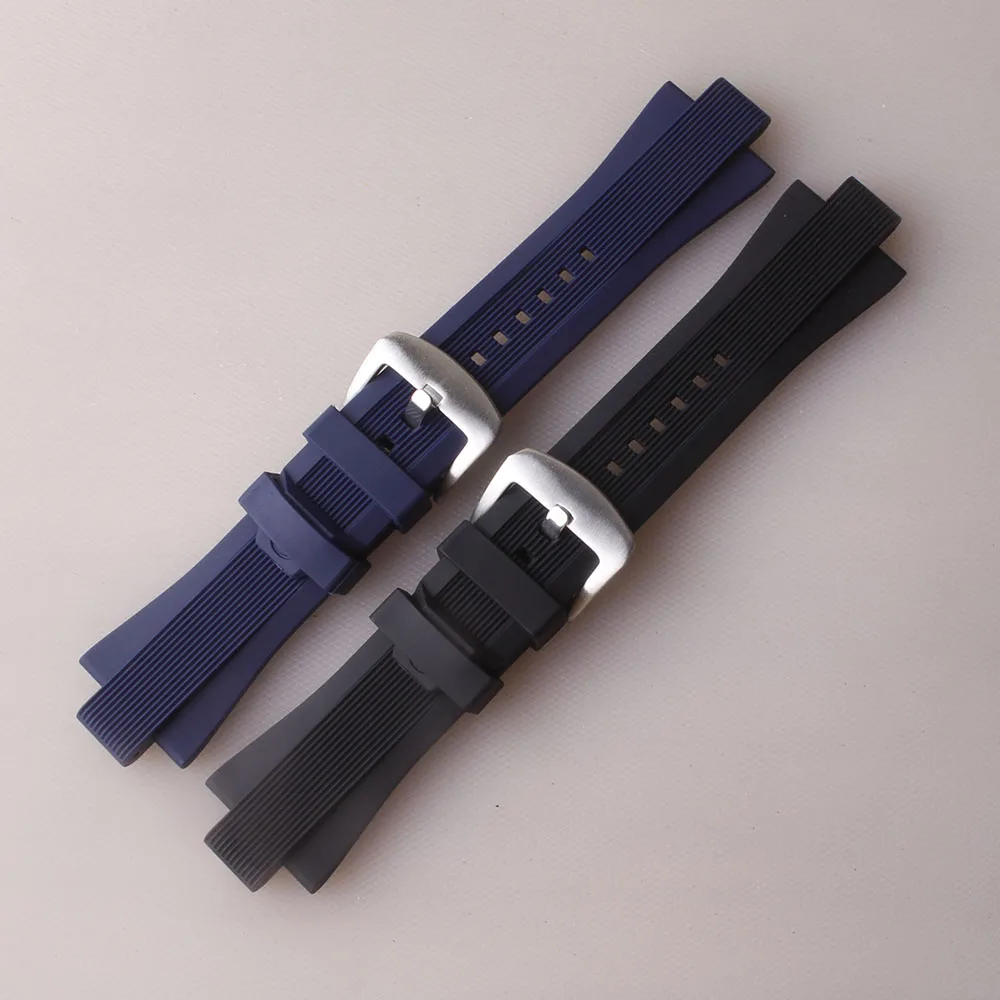 

For MK Series MK8184 MK8152 MK9020 MK8730 MK8761 8295 8296 8445 Rubber Watchband Convex Silicone 29*13mm Mens Strap Black Blue