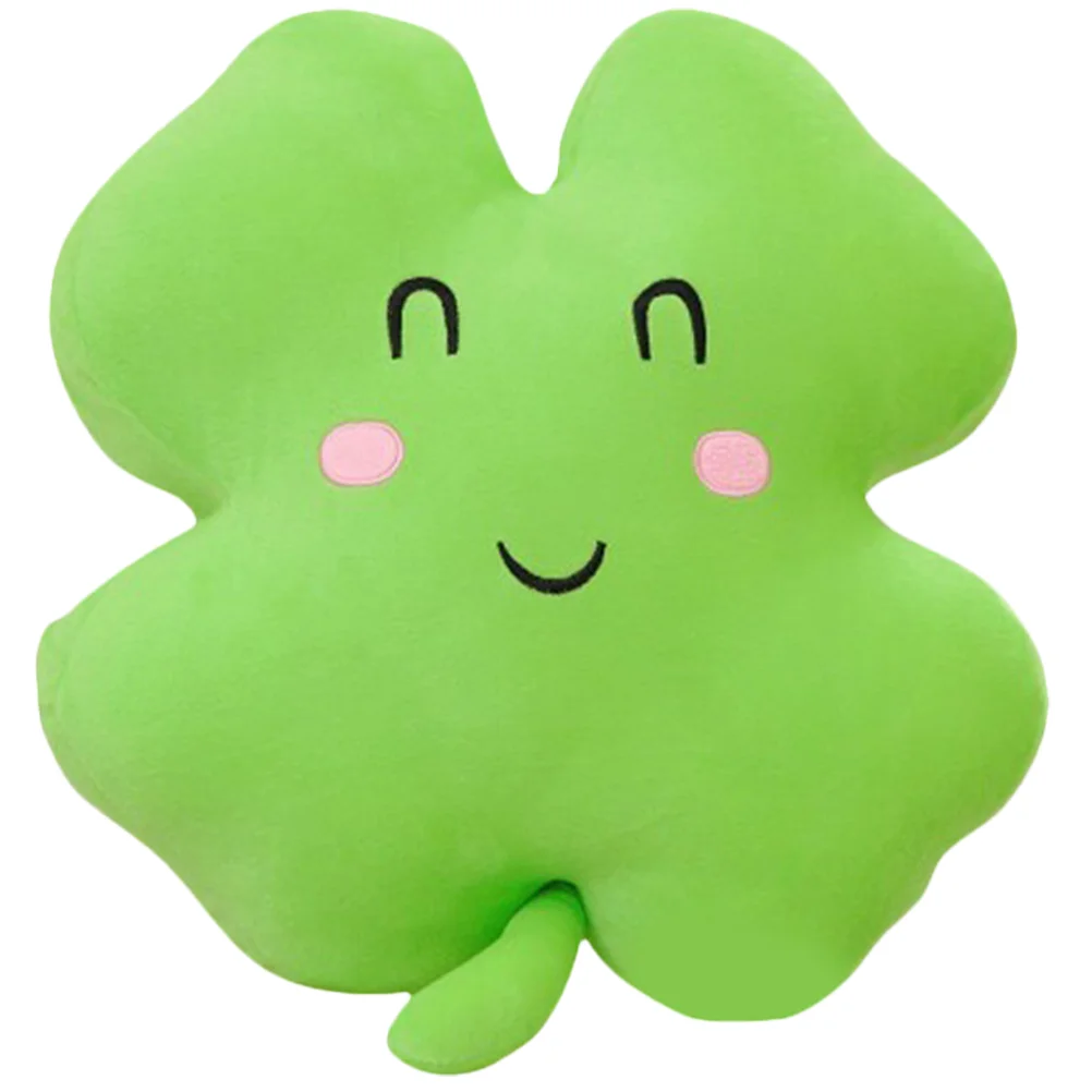 

Stuffed Animals Four Leaf Pillow Adorable Throw Household Decor Sofa Pillows Living Room Light Green Plush Office