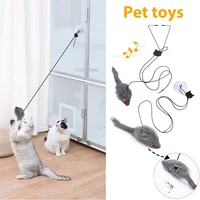 cat toy retractable hanging door type funny stick cat scratching rope mouse cat toy funny cat stick pet supplies cat accessories