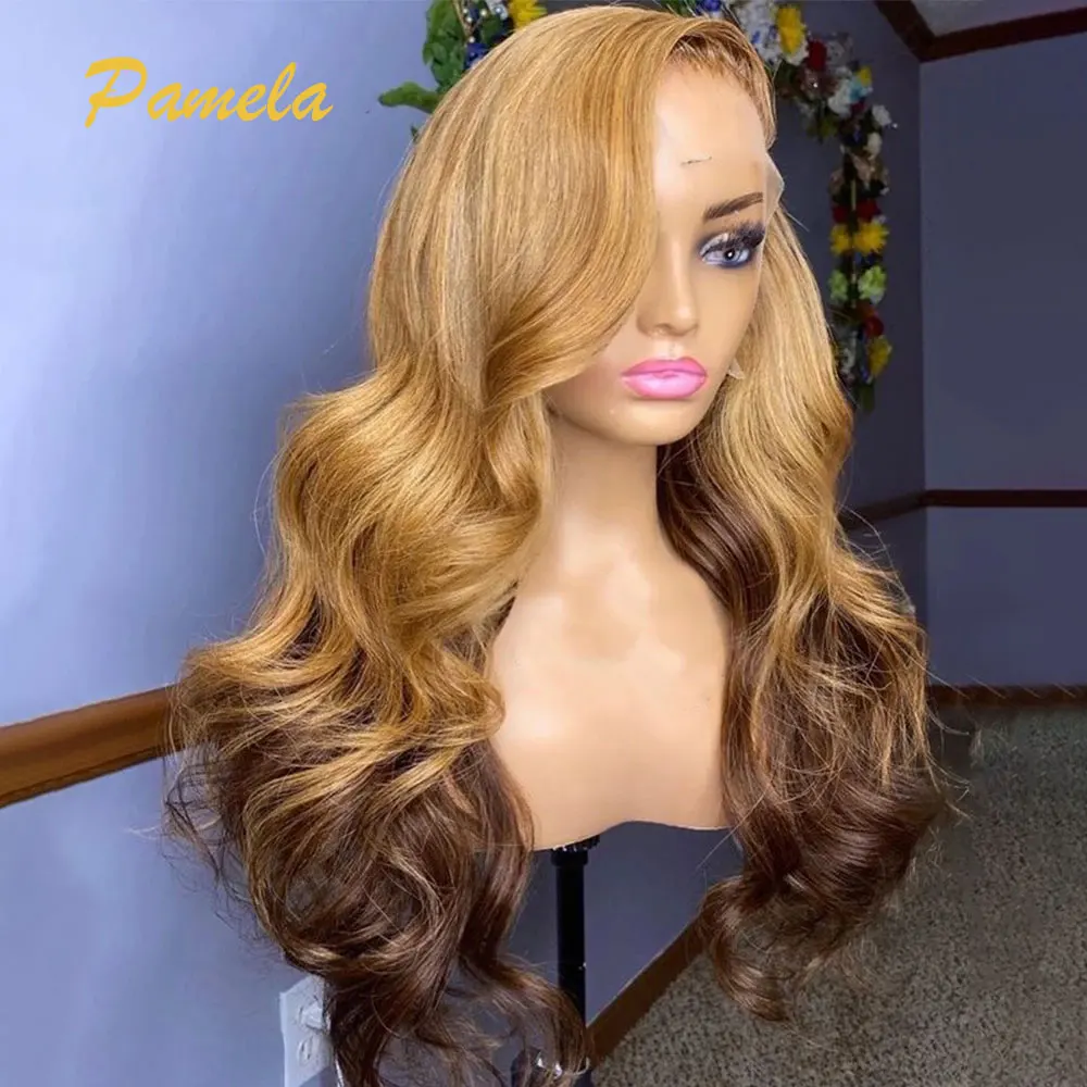 

Ombre Blonde Lace Front Wig Human Hair 150% Density Body Wave 13x4 Honey Blonde Wig 1b/30 Ombre Loose Wave Lace Front Wig