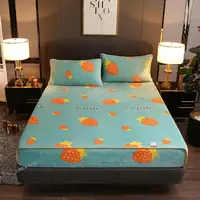 Bed Pad Protector Cover Anti-slip Bed Cover Not Including Pillowcase Thicken Flannel Mattress Cover Winter Warm Coral Fleece