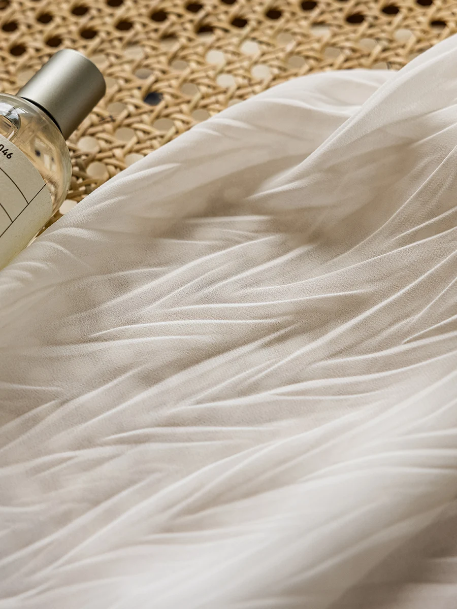 

Шифоновые занавески XIMING белые плиссированные