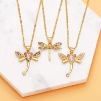 trendy insect bird dragonfly evil eye charm necklace for women girls copper cz colorful zirconia gold plated couple jewelry gift