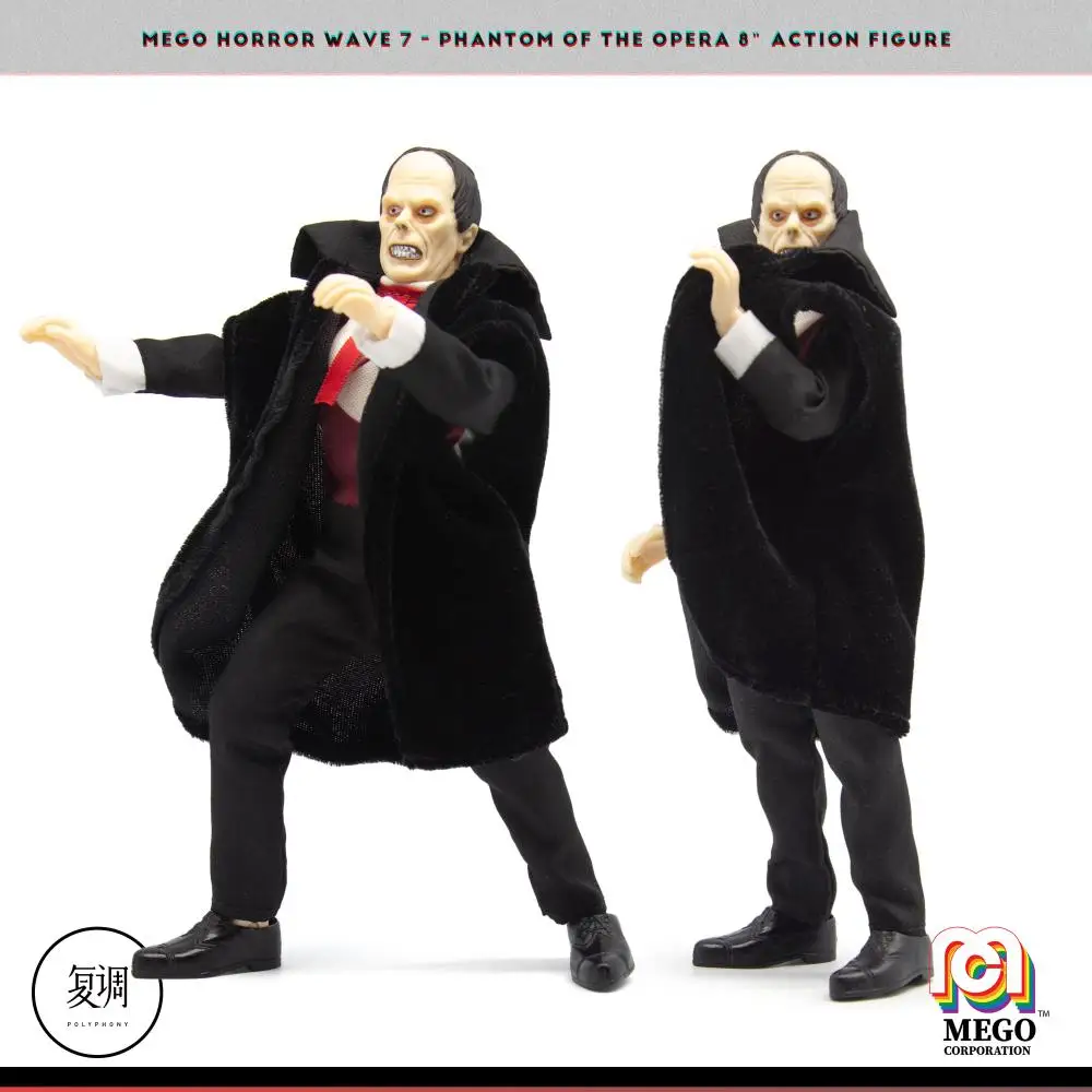 

Mego Фантом оперы Фильмы и ТВ экшн-фигурки 8 дюймов ПВХ и ткань Коллекционная Хэллоуин подарок Ужасы игрушки для мальчиков